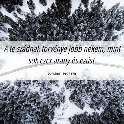 Picture 06 - Zsoltárok 119:72 KAR - A te szádnak törvénye jobb nékem, mint sok - Bible Verse Picture