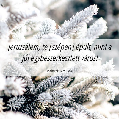 Picture 06 - Zsoltárok 122:3 KAR - Jeruzsálem, te [szépen] épült, mint a jól - Bible Verse Picture
