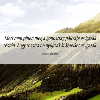 Picture 06 - Zsoltárok 125:3 KAR - Mert nem pihen meg a gonoszság pálczája az - Bible Verse Picture