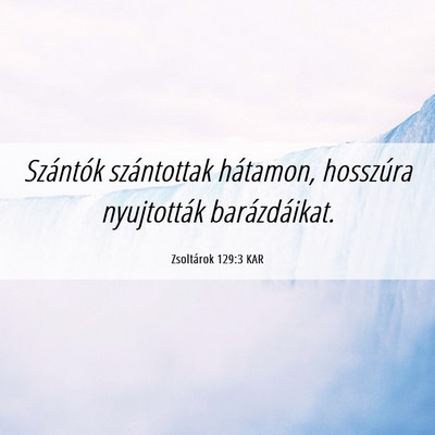 Picture 06 - Zsoltárok 129:3 KAR - Szántók szántottak hátamon, hosszúra - Bible Verse Picture