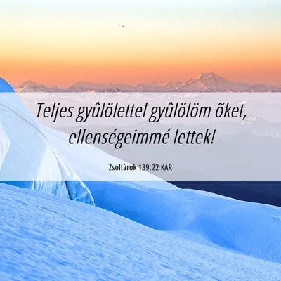 Picture 06 - Zsoltárok 139:22 KAR - Teljes gyûlölettel gyûlölöm õket, - Bible Verse Picture