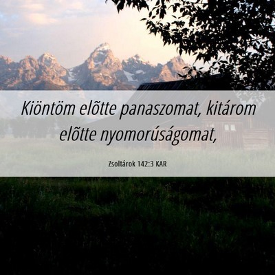 Picture 06 - Zsoltárok 142:3 KAR - Kiöntöm elõtte panaszomat, kitárom elõtte - Bible Verse Picture