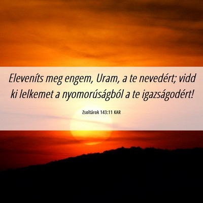 Picture 06 - Zsoltárok 143:11 KAR - Eleveníts meg engem, Uram, a te nevedért; vidd - Bible Verse Picture