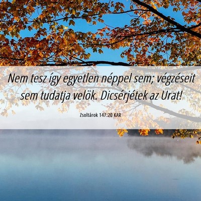 Picture 06 - Zsoltárok 147:20 KAR - Nem tesz így egyetlen néppel sem; végzéseit - Bible Verse Picture