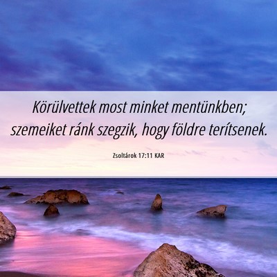 Picture 06 - Zsoltárok 17:11 KAR - Körülvettek most minket mentünkben; szemeiket - Bible Verse Picture