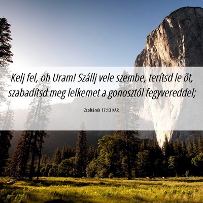 Picture 06 - Zsoltárok 17:13 KAR - Kelj fel, oh Uram! Szállj vele szembe, terítsd - Bible Verse Picture