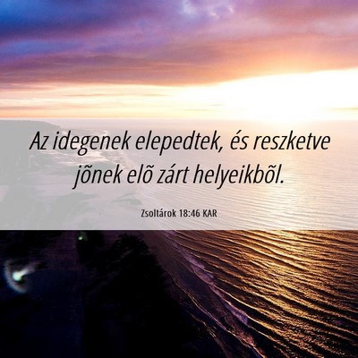Picture 06 - Zsoltárok 18:46 KAR - Az idegenek elepedtek, és reszketve jõnek elõ - Bible Verse Picture