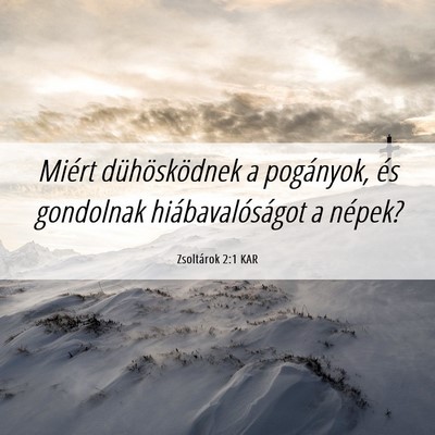 Picture 06 - Zsoltárok 2:1 KAR - Miért dühösködnek a pogányok, és gondolnak - Bible Verse Picture