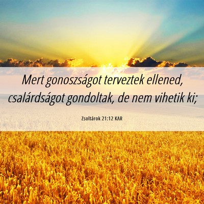 Picture 06 - Zsoltárok 21:12 KAR - Mert gonoszságot terveztek ellened, - Bible Verse Picture