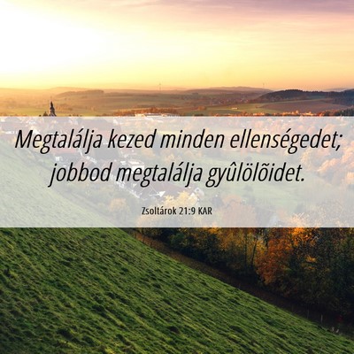 Picture 06 - Zsoltárok 21:9 KAR - Megtalálja kezed minden ellenségedet; jobbod - Bible Verse Picture