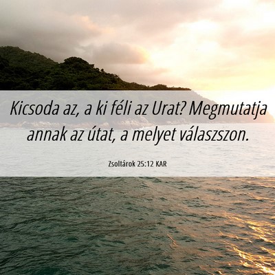 Picture 06 - Zsoltárok 25:12 KAR - Kicsoda az, a ki féli az Urat? Megmutatja annak - Bible Verse Picture