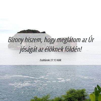 Picture 06 - Zsoltárok 27:13 KAR - Bizony hiszem, hogy meglátom az Úr jóságát - Bible Verse Picture