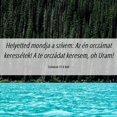 Picture 06 - Zsoltárok 27:8 KAR - Helyetted mondja a szívem: Az én orczámat - Bible Verse Picture