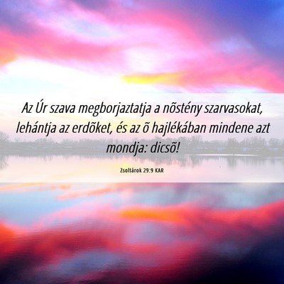 Picture 06 - Zsoltárok 29:9 KAR - Az Úr szava megborjaztatja a nõstény - Bible Verse Picture