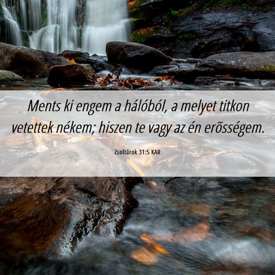 Picture 06 - Zsoltárok 31:5 KAR - Ments ki engem a hálóból, a melyet titkon - Bible Verse Picture
