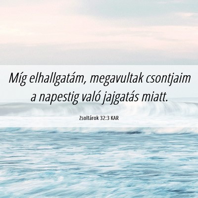 Picture 06 - Zsoltárok 32:3 KAR - Míg elhallgatám, megavultak csontjaim a - Bible Verse Picture