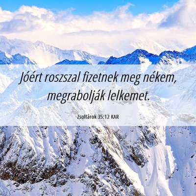 Picture 06 - Zsoltárok 35:12 KAR - Jóért roszszal fizetnek meg nékem, - Bible Verse Picture