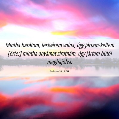 Picture 06 - Zsoltárok 35:14 KAR - Mintha barátom, testvérem volna, úgy - Bible Verse Picture
