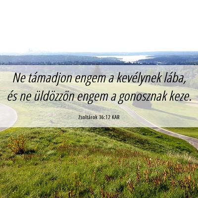 Picture 06 - Zsoltárok 36:12 KAR - Ne támadjon engem a kevélynek lába, és ne - Bible Verse Picture