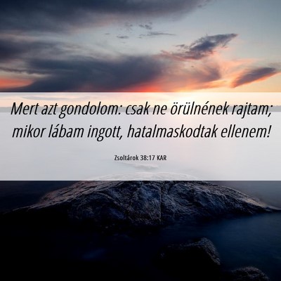 Picture 06 - Zsoltárok 38:17 KAR - Mert azt gondolom: csak ne örülnének rajtam; - Bible Verse Picture