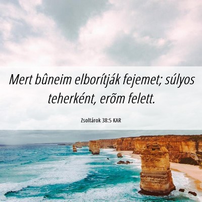 Picture 06 - Zsoltárok 38:5 KAR - Mert bûneim elborítják fejemet; súlyos - Bible Verse Picture