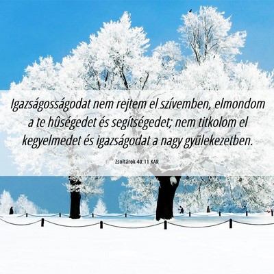 Picture 06 - Zsoltárok 40:11 KAR - Igazságosságodat nem rejtem el szívemben, - Bible Verse Picture