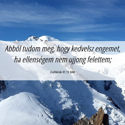 Picture 06 - Zsoltárok 41:12 KAR - Abból tudom meg, hogy kedvelsz engemet, ha - Bible Verse Picture