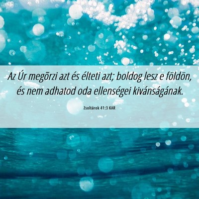 Picture 06 - Zsoltárok 41:3 KAR - Az Úr megõrzi azt és élteti azt; boldog lesz - Bible Verse Picture