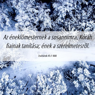 Picture 06 - Zsoltárok 45:1 KAR - Az éneklõmesternek a sosannimra, Kóráh - Bible Verse Picture