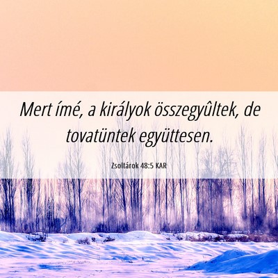 Picture 06 - Zsoltárok 48:5 KAR - Mert ímé, a királyok összegyûltek, de - Bible Verse Picture