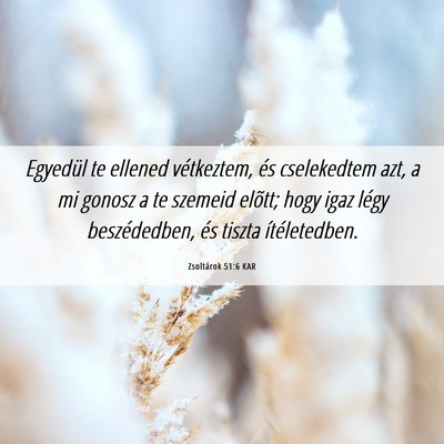 Picture 06 - Zsoltárok 51:6 KAR - Egyedül te ellened vétkeztem, és cselekedtem - Bible Verse Picture