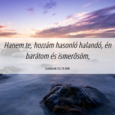 Picture 06 - Zsoltárok 55:14 KAR - Hanem te, hozzám hasonló halandó, én barátom - Bible Verse Picture