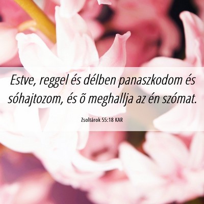 Picture 06 - Zsoltárok 55:18 KAR - Estve, reggel és délben panaszkodom és - Bible Verse Picture