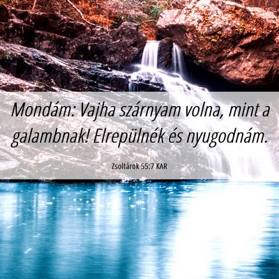 Picture 06 - Zsoltárok 55:7 KAR - Mondám: Vajha szárnyam volna, mint a galambnak! - Bible Verse Picture