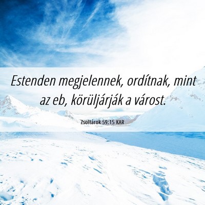 Picture 06 - Zsoltárok 59:15 KAR - Estenden megjelennek, ordítnak, mint az eb, - Bible Verse Picture