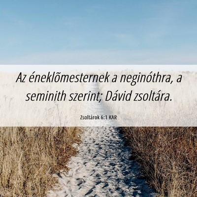 Picture 06 - Zsoltárok 6:1 KAR - Az éneklõmesternek a neginóthra, a seminith - Bible Verse Picture