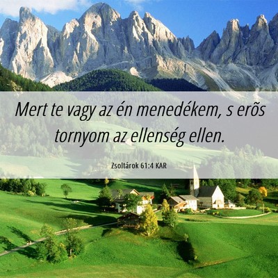 Picture 06 - Zsoltárok 61:4 KAR - Mert te vagy az én menedékem, s erõs tornyom - Bible Verse Picture
