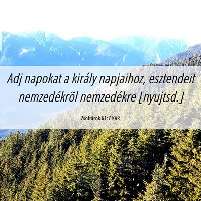 Picture 06 - Zsoltárok 61:7 KAR - Adj napokat a király napjaihoz, esztendeit - Bible Verse Picture