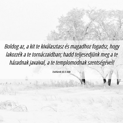 Picture 06 - Zsoltárok 65:5 KAR - Boldog az, a kit te kiválasztasz és magadhoz - Bible Verse Picture