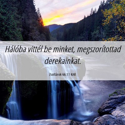 Picture 06 - Zsoltárok 66:11 KAR - Hálóba vittél be minket, megszorítottad - Bible Verse Picture