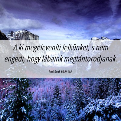 Picture 06 - Zsoltárok 66:9 KAR - A ki megeleveníti lelkünket, s nem engedi, hogy - Bible Verse Picture