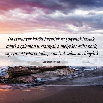 Picture 06 - Zsoltárok 68:14 KAR - Ha cserények között hevertek is: [olyanok - Bible Verse Picture