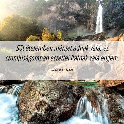 Picture 06 - Zsoltárok 69:22 KAR - Sõt ételemben mérget adnak vala, és - Bible Verse Picture