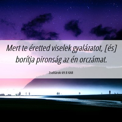 Picture 06 - Zsoltárok 69:8 KAR - Mert te éretted viselek gyalázatot, [és] - Bible Verse Picture