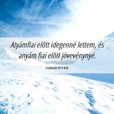 Picture 06 - Zsoltárok 69:9 KAR - Atyámfiai elõtt idegenné lettem, és anyám - Bible Verse Picture