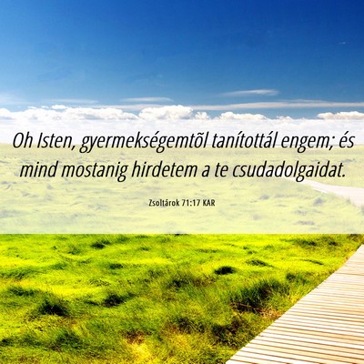 Picture 06 - Zsoltárok 71:17 KAR - Oh Isten, gyermekségemtõl tanítottál engem; - Bible Verse Picture