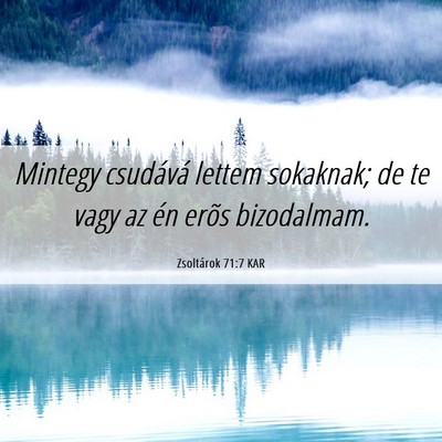 Picture 06 - Zsoltárok 71:7 KAR - Mintegy csudává lettem sokaknak; de te vagy az - Bible Verse Picture