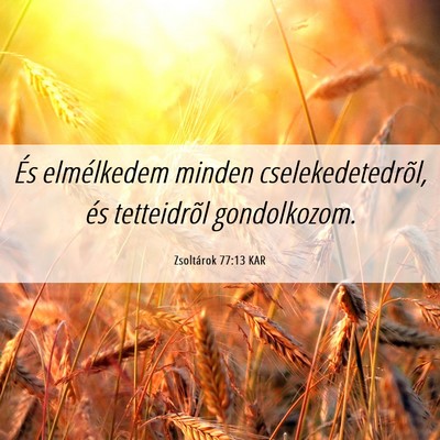 Picture 06 - Zsoltárok 77:13 KAR - És elmélkedem minden cselekedetedrõl, és - Bible Verse Picture