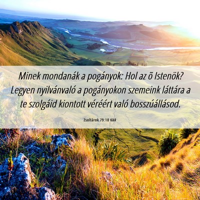 Picture 06 - Zsoltárok 79:10 KAR - Minek mondanák a pogányok: Hol az õ Istenök? - Bible Verse Picture