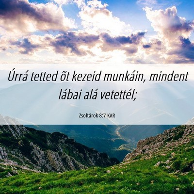 Picture 06 - Zsoltárok 8:7 KAR - Úrrá tetted õt kezeid munkáin, mindent lábai - Bible Verse Picture